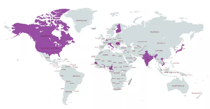 Carte du monde des échanges internationaux de La Source en 2025